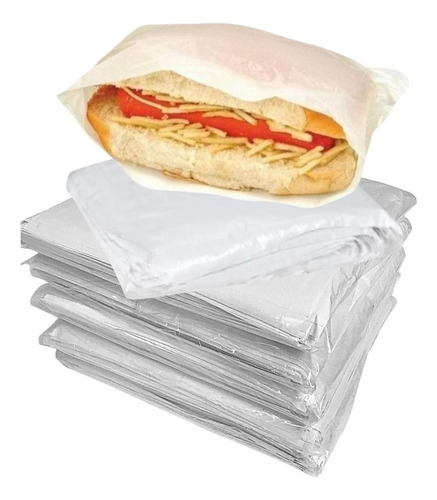 Saco Plástico Leitoso Hot Dog Lanche 20x10 | 100 Unidades