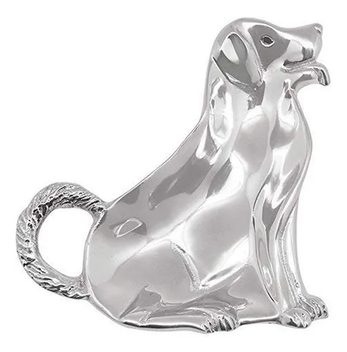 Plato Labrador Con Diseno Abalorios En Metal Aluminio 100%