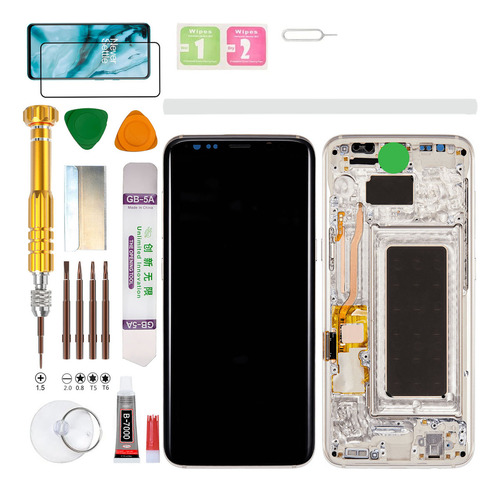 (Plata) Macro+Pantalla Para Samsung Galaxy S8 SM-G950F, G950W, G950A, G950P, G950T, G950U, G950V, G950U1, G950N, SC-02J, SCV36 Gadget Troops (Incell)