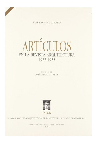 Libro Artã­culos En La Revista Arquitectura, 1922-1935 - ...