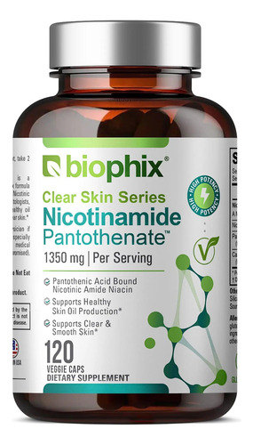 Biophix B-3 Nicotinamida 1350 Mg 120 Cápsulas