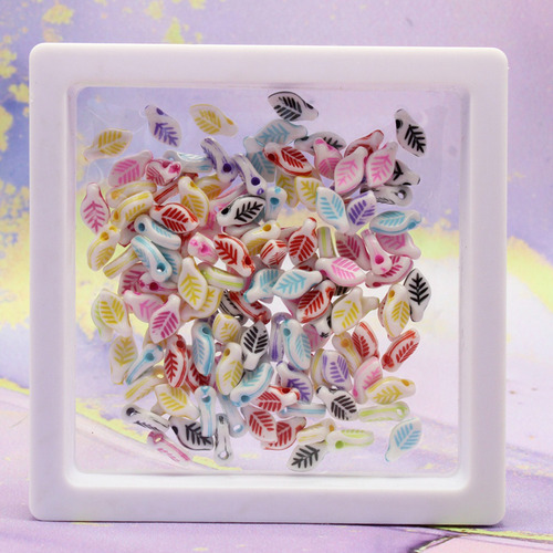 Cuenta Separador Acrílico 100g Pulseras Bisutería Collares Hoja 1080pz 1 Cm 6 Mm