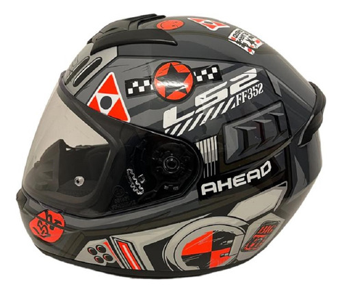 Casco Integral Ls2 Ff352 Big One Gris Hi Viz Naranja