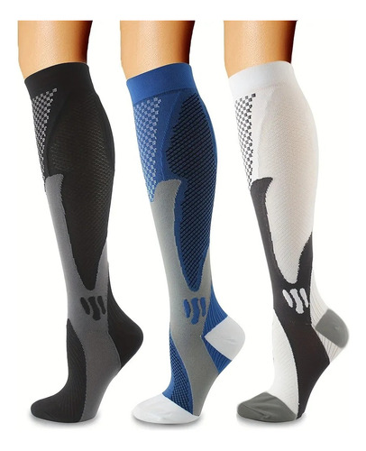 2 Pares De Calcetines De Compresión Largos Transpirables Par