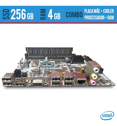 Imagem 2 de 2 de Combo Placa Mae Processador I3 Memoria 4gb + Ssd 256 +cooler