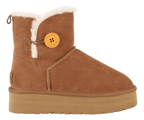 Bota Mujer Bamers Blast Button Cuero Caramelo