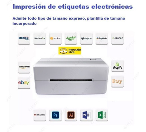 Impresora Termica De Etiquetas Bluetooth 120mm De Ancho 4x6