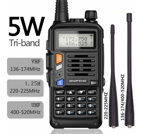 Baofeng S9x3 Radio Tribanda 5w Vhf 4.1 Ft Uhf Bateria