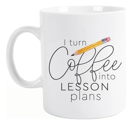 Coffee Into Lesson Plans Teacher Taza De Cerámica De Porcela