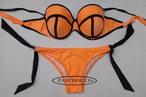 Imagen 3 de 4 de Bikini Malla Push Up Armado Lycra Modelo Neoprene Importada