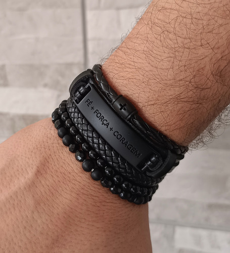Kit De Pulseiras 3 Virtudes Black