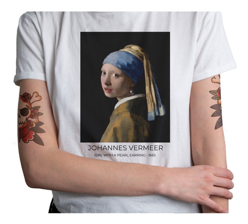 Polera Vermeer Aro Perla Obra Arte Artista Hombre Mujer 5