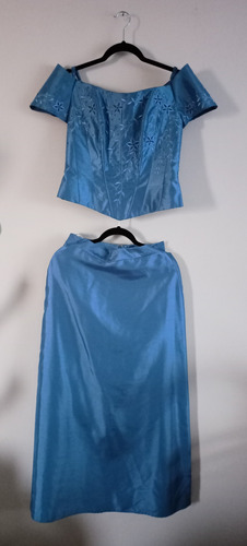 Vestido 2 Pza Jessica By Rolon Vidri Talla 12 Color Azul Trq