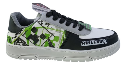 Tenis Para Niño Minecraft Creeper Casual Mi4022 Gris 18-21