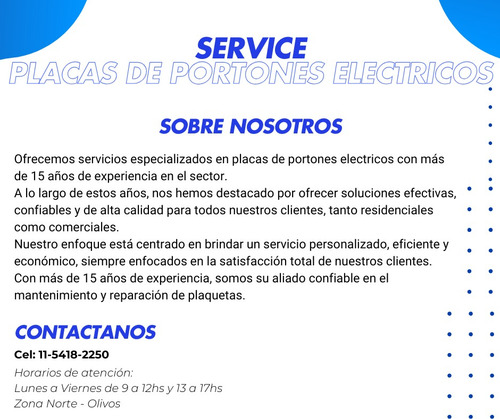 Service De Placas De Portones Electricos
