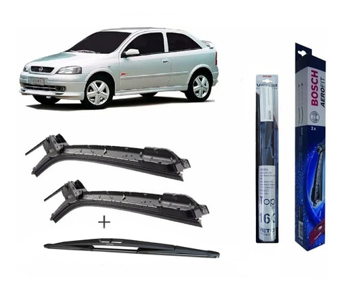 Kit Palheta Diant Bosch + Tras Vto Astra Hatch 1999 - 2011