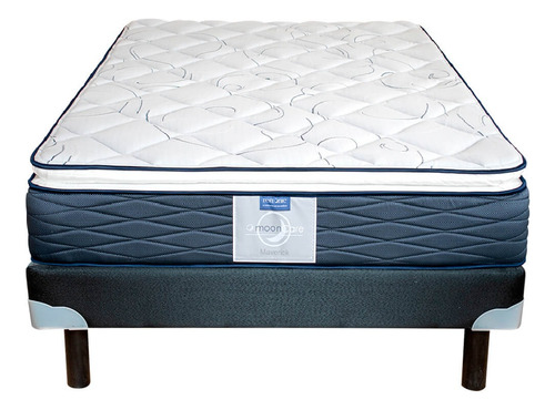 Colchón Queen Size Restonic Maverick Más Box Y 3 Blancos Rs Color Blanco