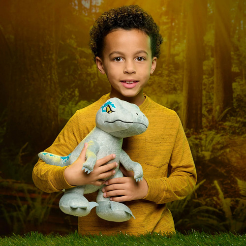 Peluche Jurassic World Blue Velociraptor 30 Cm Alto Azul