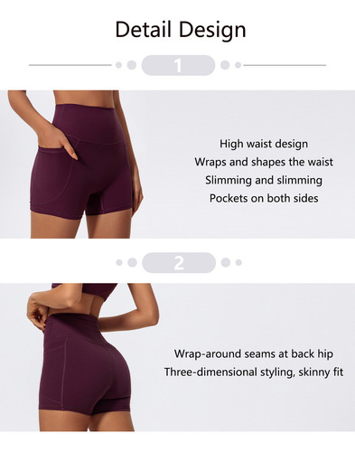 Shorts Deportivos Mujer Licra Corte Alto Yoga Diseño Limpio