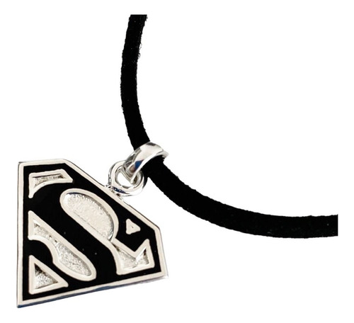 Hermoso Dije Chico Superman Logo Negro Hope