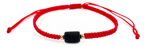 Pulsera De Hilo Tejido Rojo Azabache Amazónico Tallado...