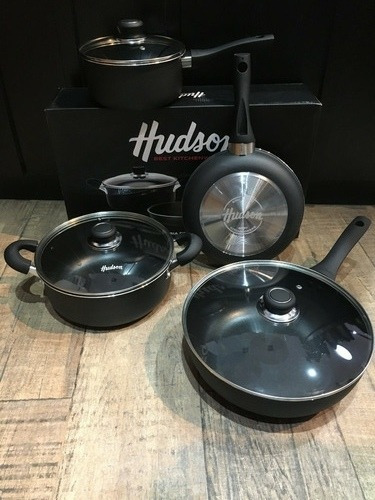 Batería De Cocina Wok Con Tapa Hudson Teflon Antiadherente