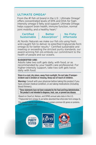Nordic Naturals Ultimate Omega 1280 Mg, 210 Unidades, Sabor