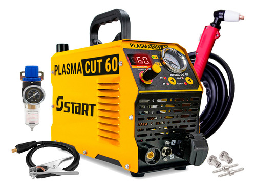 Máquina De Corte Plasma 60a Tocha Monofásica Plasma Cut 60 Start 220v Com Acessorios