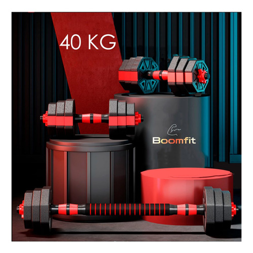 Set Mancuernas Pesas Ajustables 40kg Fitness Hexagonal