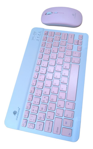 Combo Teclado Y Mouse Bluetooth Recarga Portatil Super Plano