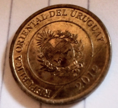 (2)-monedas De 1 Peso Mulita Rep. Oriental Del Uruguay 2012