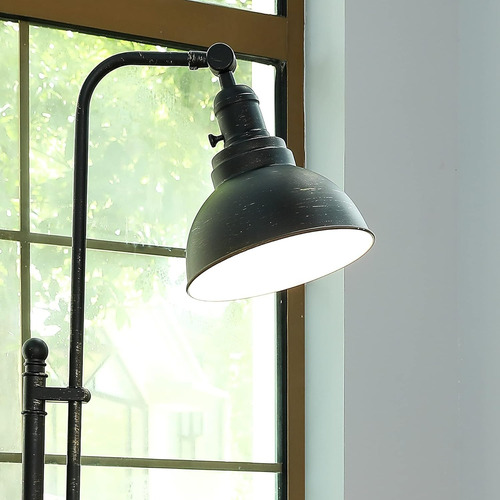 Lámpara De Piso Industrial Estilo Envejecido Vonluce Negro
