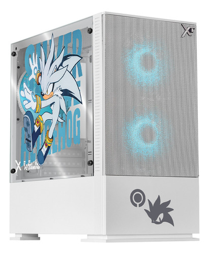 Gabinete Gamer Xtreme Pc Gaming Silver Comic Edition Mini Torre Micro Atx 3 Fan Argb Mesh Cristal Templado