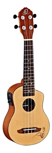 Ukulele Electroacustico Soprano Bonfire Ortega Guitars Color Natural