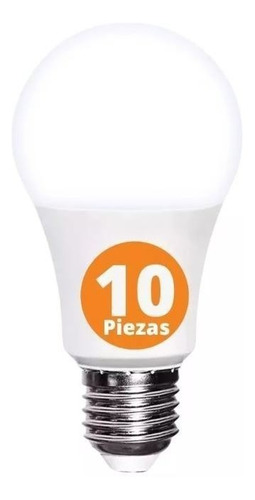 Paquete 10 Focos 10w Led Ahorrador Luz Blanca