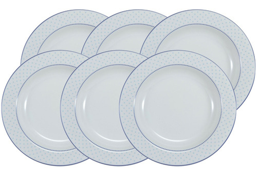 Jogo De Mesa Jantar Prato Fundo Maitê Porcelana Schmidt 6 Pc