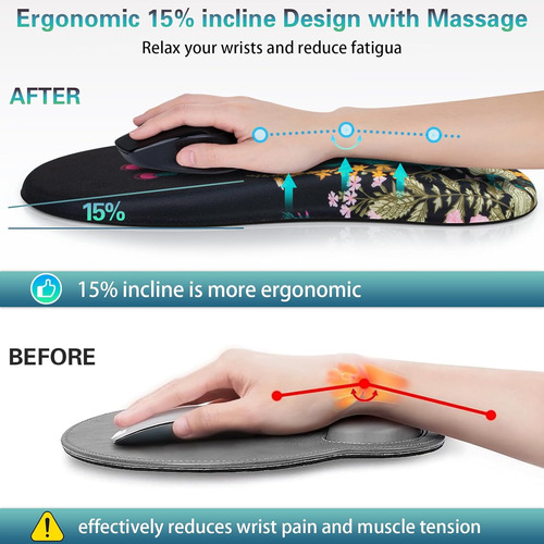 Alfombrilla Para Mouse Con Reposamuñecas, Alfombrilla Ergonó