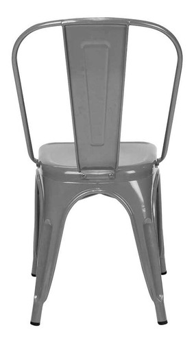 Imagen 3 de 3 de Silla Tolix Metálica Plata Hogar Restaurante