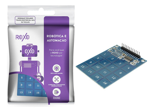 Teclado De Membrana Matricial 4x4 16 Teclas - Roxo