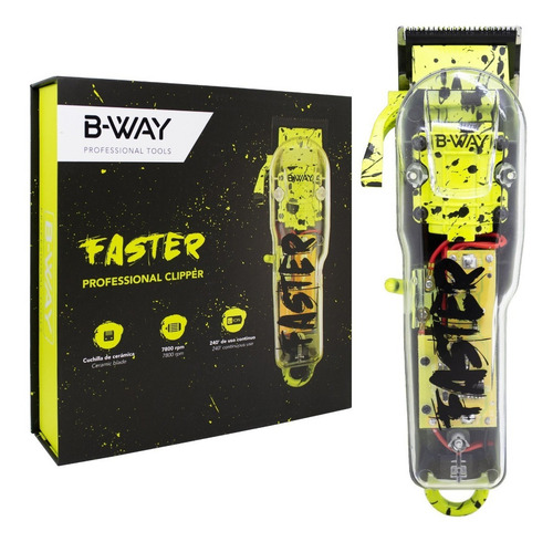 Cortadora de pelo B-Way Faster BW1FASTER amarilla 220V