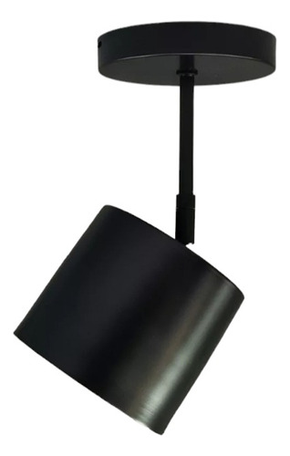 Aplique Spot De Techo Metal Negro Direccional Apto Led 1 Luz