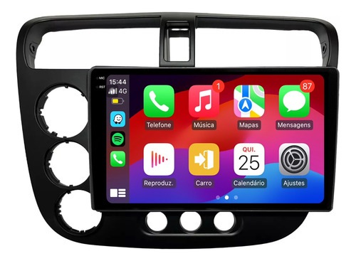 Multimidia Civic 01/05 9p Android Carplay 4/64gb + Ré