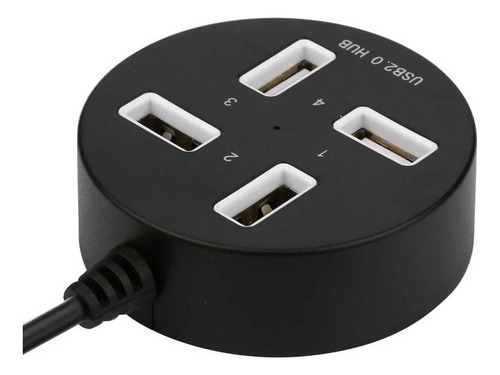 Cargador Hub 4 Puertos Usb Celular Negro 3.0 5g Bps