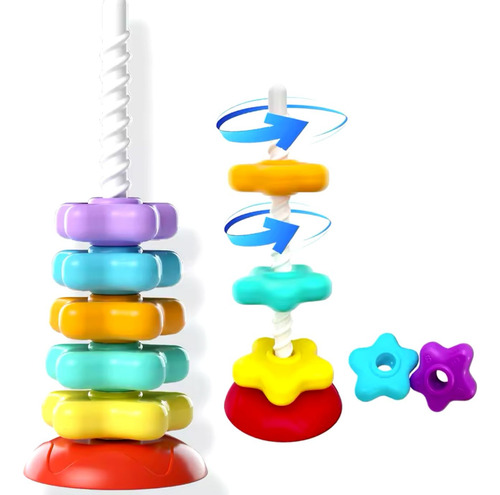 Torre De Aros Juego Didáctico Apilable Bebes