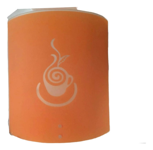 Aplique Pared Vidrio Arenado Taza De Cafe Naranja 60444