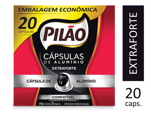 Cápsulas Café Pilão Extra Forte 12 20un