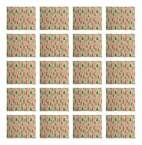 20 Piezas De Papel De Regalo De Navidad, Árbol De Navidad