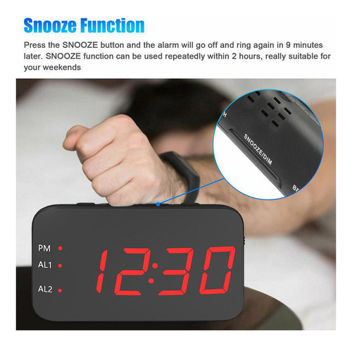 Led Digital Despertador Reloj Usb De Noche Con Pantalla De