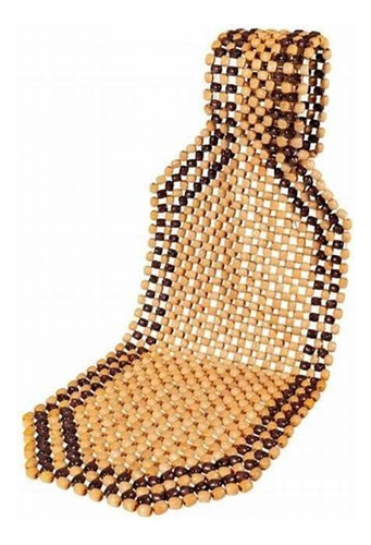 Cubre Asiento Respaldo Bolas Madera Bambu Verano