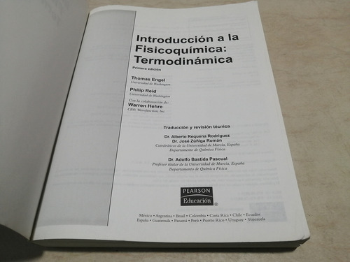 Libro. Introducción A La Físicoquimica. Termodinámica. Engel (Usado)